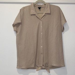 Ann Taylor Oversize Tyed Button up blouse Sz L